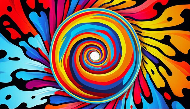 Une spirale colorée avec le mot esprit au milieu