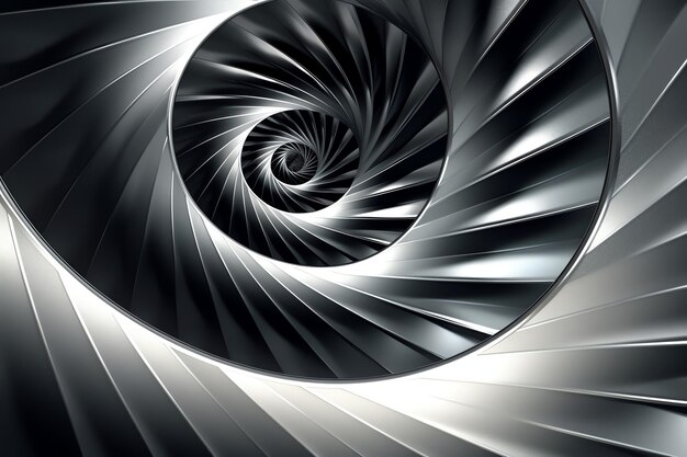 Une spirale avec un dessin blanc et noir est montrée.