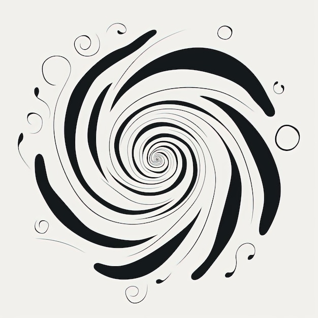 Photo une spirale d'une ligne ondulée est dessinée dans le style minimaliste