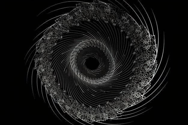 Spirale avec des lignes de couleurs grises comme arrière-plan vectoriel abstrait dynamique ou logo ou icône IA générative
