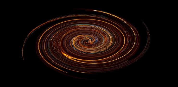 Photo spirale orange brillante. abstrait