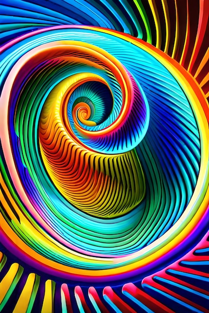 Photo une spirale de papier colorée avec le mot art dessus