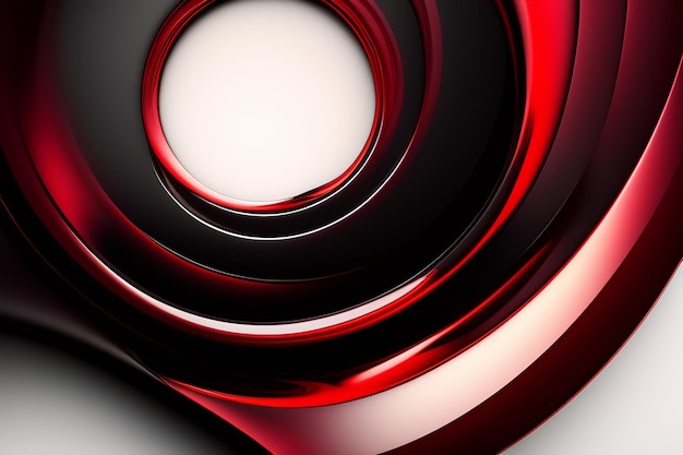 Une spirale rouge et noire avec un cercle blanc au milieu.