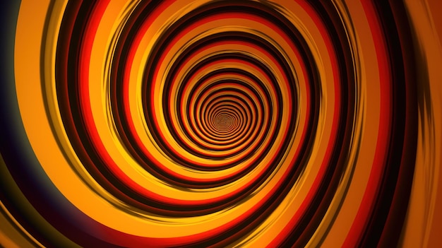 Une spirale avec une spirale rouge et jaune au sommet.