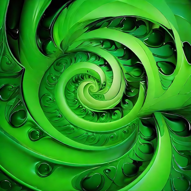 Photo la spirale verte crée un bel arrière-plan abstrait