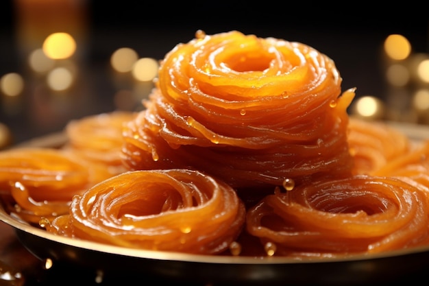 Spirales dorées Jalebi traditionnel un délice indien croustillant et sucré