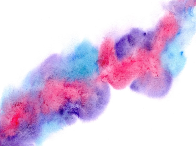 Splash aquarelle violet, rose et bleu vif isolé