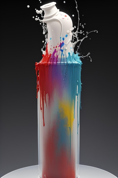 Splash artistique Peignez un gâteau avec un spray et des éclaboussures de peinture