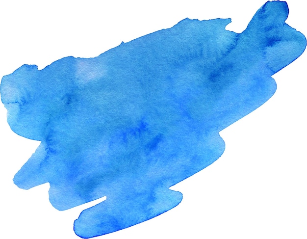 Splash bleu abstrait aquarelle sur fond blanc Splash coloré sur le papier Illustration dessinée à la main parfaite pour l'invitation de carte et plus