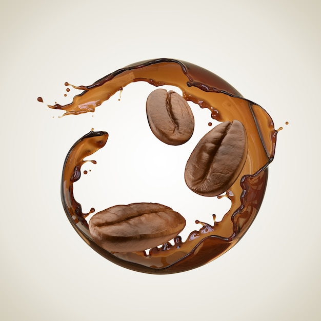 Splash de café en forme ronde