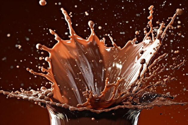 Splash de chocolat au cacao