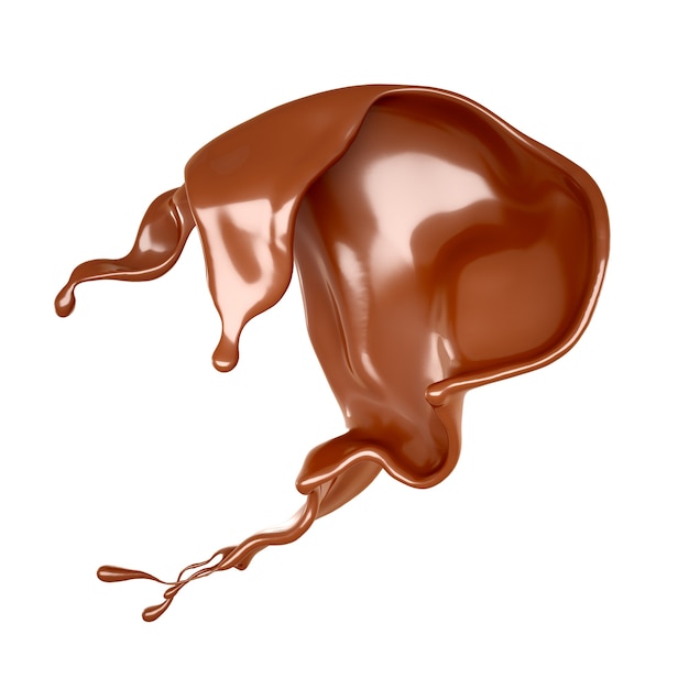 Splash chocolat. Illustration 3D, rendu 3D.