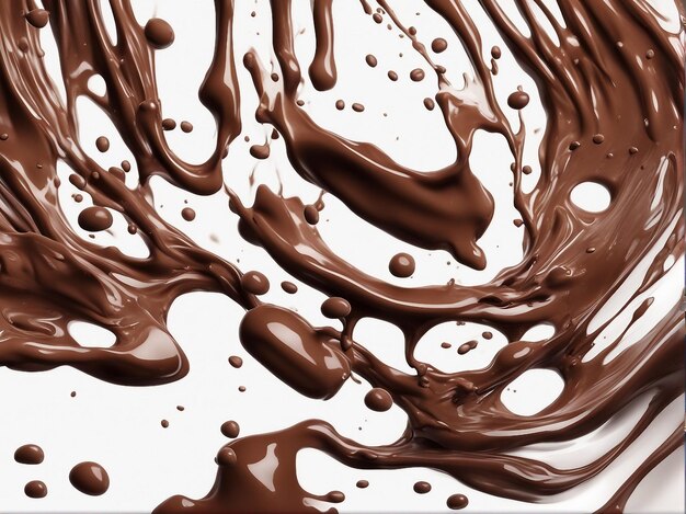 Splash de chocolat réaliste versant du chocolat liquide