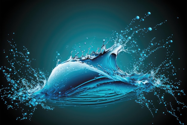 Splash eau bleue fond isolé transparent