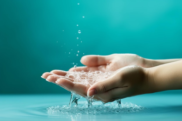 Photo splash d'eau pure dans les mains