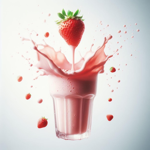 Splash de fraise avec un shake de fraise