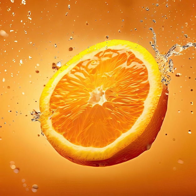 Splash de fruits et de jus d'orange frais