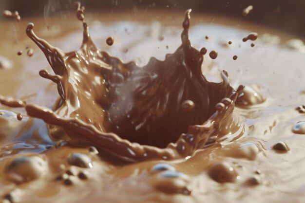 Splash de lait au chocolat dans le verre isolé