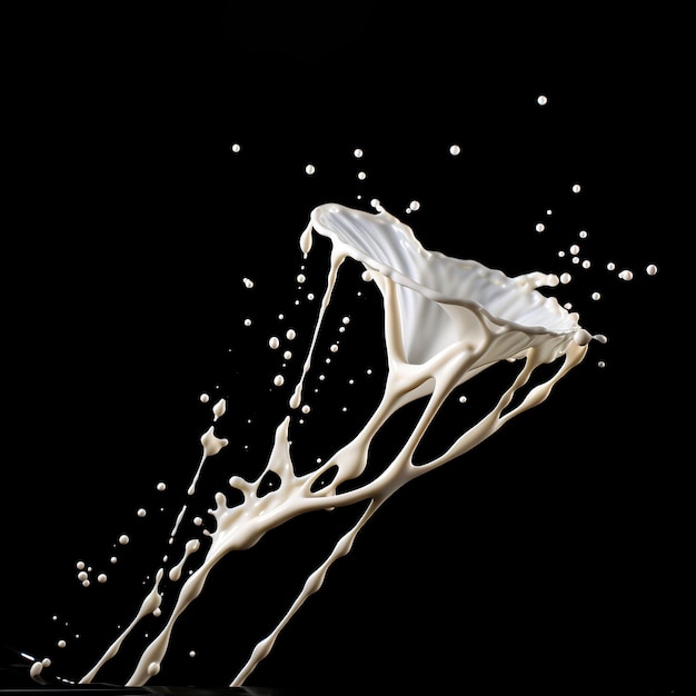 Splash de lait sur fond noir