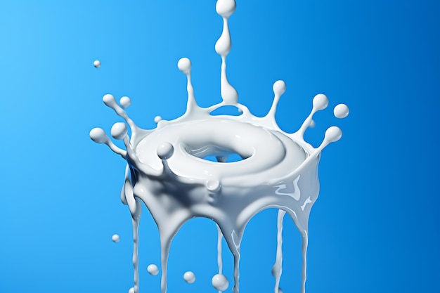 Splash de lait avec des gouttes et de l'ombre