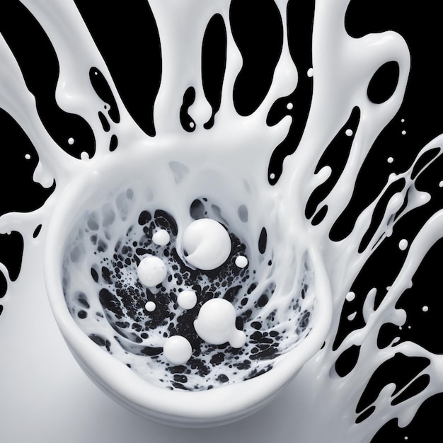 Photo splash de lait isolé sur fond noir