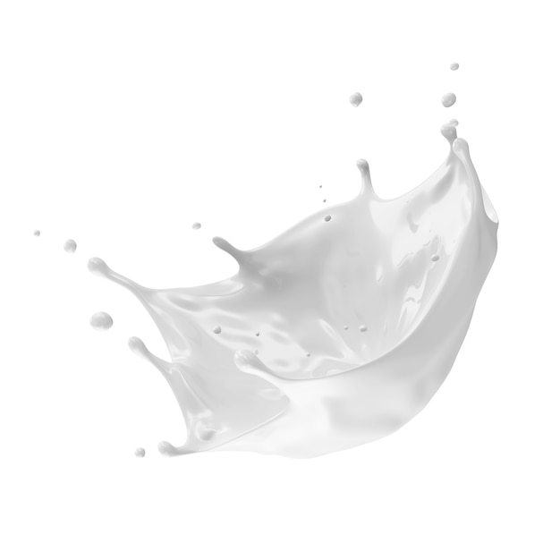 Splash de lait isolé