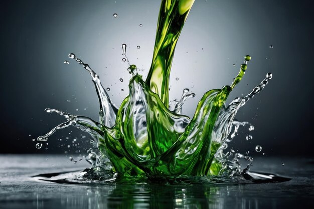 Splash liquide vert dynamique