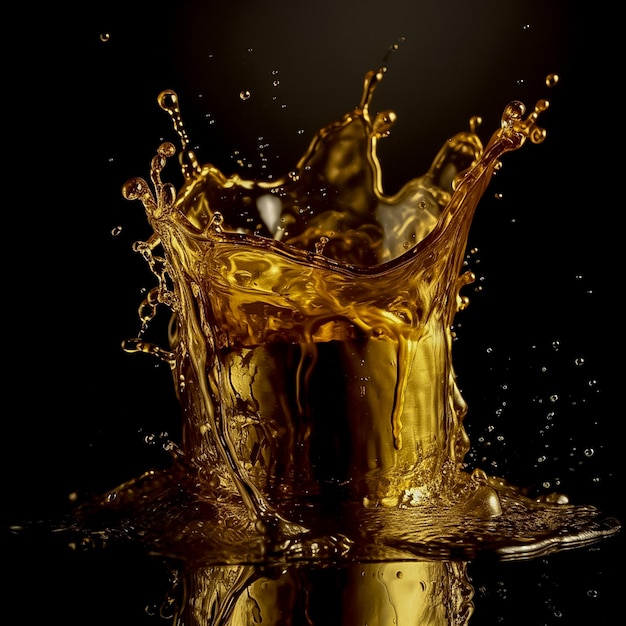 Splash d'or liquide généré par l'IA