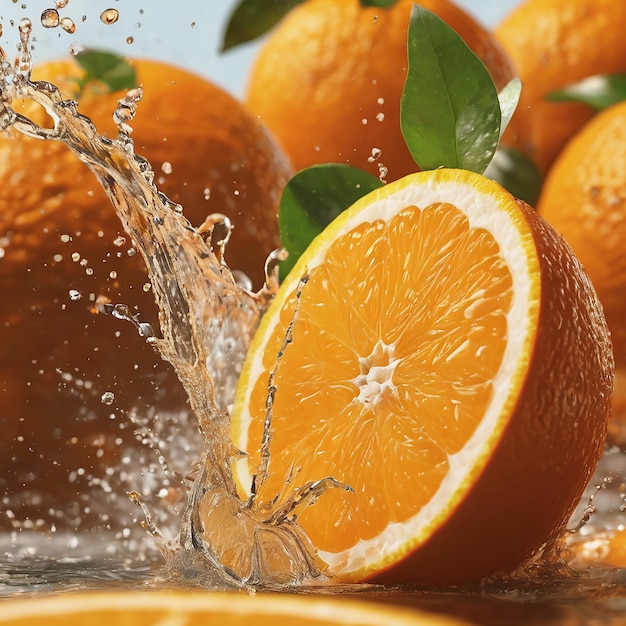 Splash orange frais de fruits d'eau