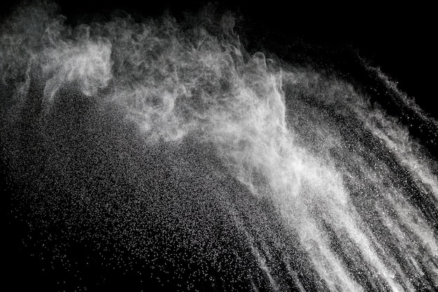 Photo splash de particules blanches lancé