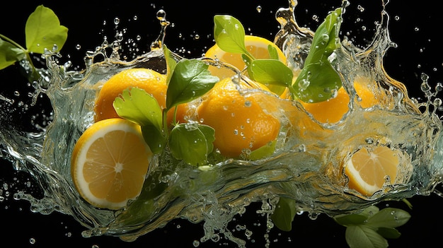 Splash de tranches de citron
