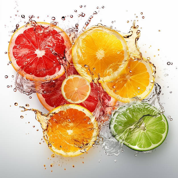 Splashes colorés Collection d'isolats de jus de fruits