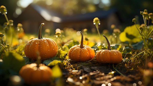 La splendeur de l'automne dans la photographie Sony Les citrouilles sur l'herbe verte à la lumière du jour