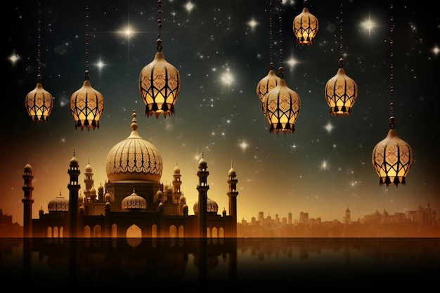 La splendeur des décorations du Ramadan Image de fond islamique