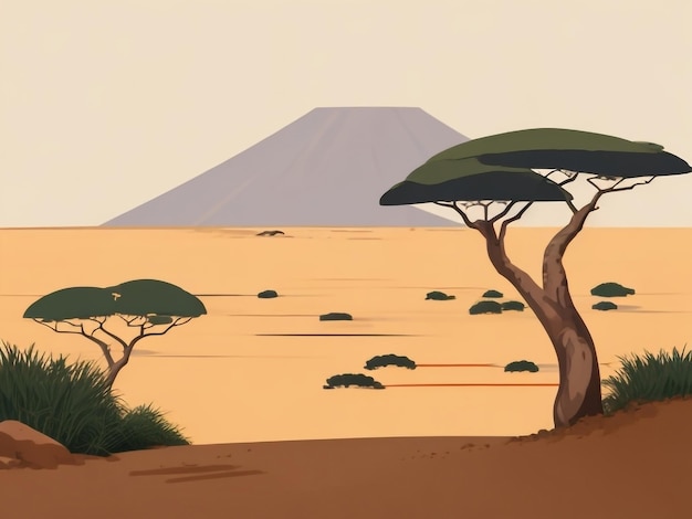 Photo la splendeur du serengeti un dessin captivant du paysage africain en tanzanie