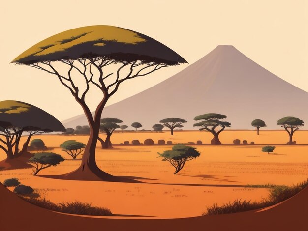 Photo la splendeur du serengeti un dessin captivant du paysage africain en tanzanie