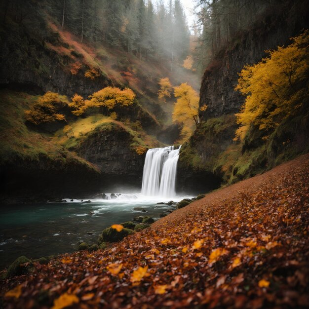 Photo le splendor punch bowl d'automne tombe en automne