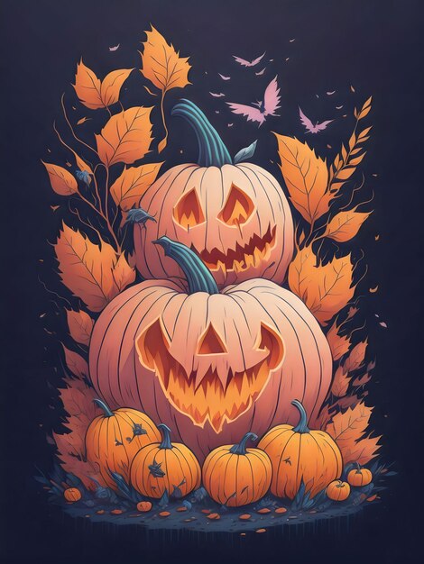 Spooktacular Pumpkin Une conception vectorielle de célébration d'Halloween mignonne et amusante effrayante