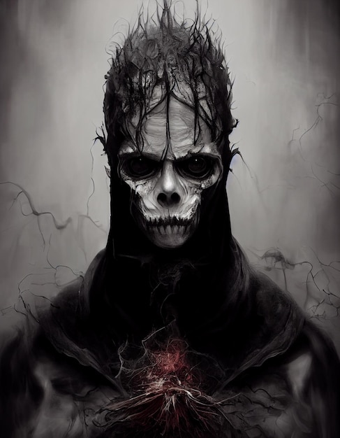 Spooky Ancient Death Demon from Hell 3D Concept Art Dark Fantasy Illustration