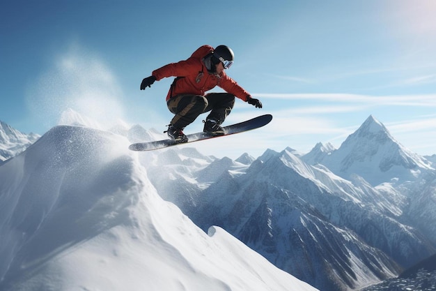 Sport d'hiver au ski et au snowboard