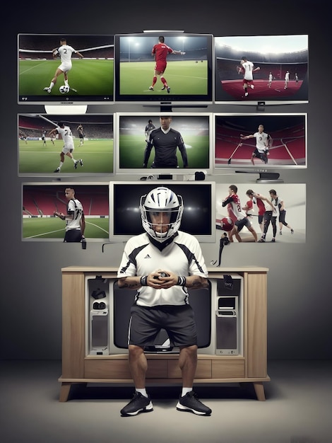Sport tv concept en ligne médias mixtes