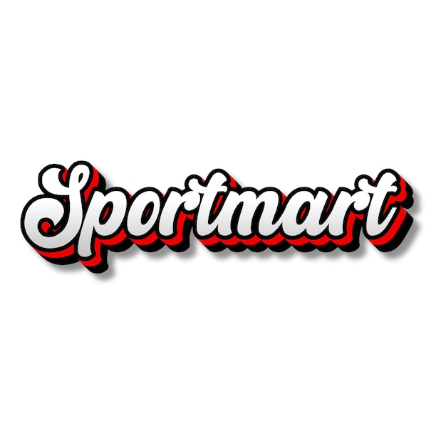 Sportmart texte 3D argent rouge noir blanc fond photo JPG