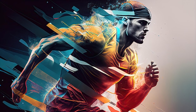 Sports Illustration Sportif Courir Generative AI