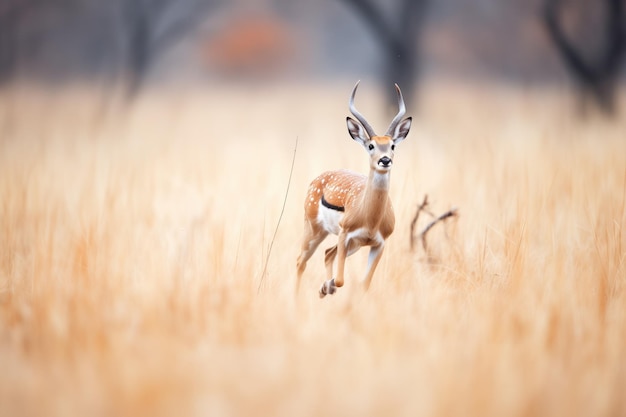 Springbok sprintant face à ses prédateurs