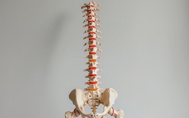 un squelette avec une bande rouge autour du cou et de l'arrière du cou