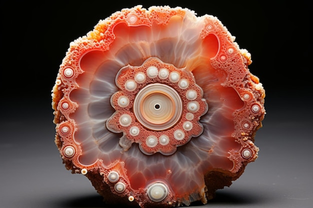 Le squelette de corail, le fossile de cristal, l'agate, le caléidoscope, l'exploration de l'enchantant motif des 32 fleurs