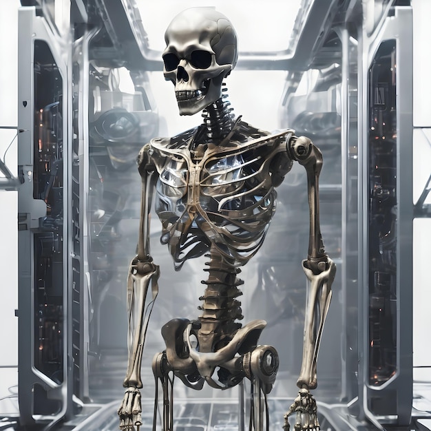 Photo squelette du futur squelette extraterrestre arrière-plan