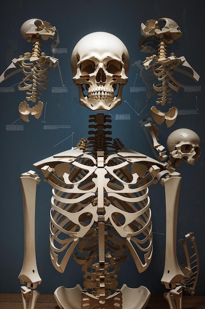 un squelette avec une étiquette qui dit " os " sur lui.