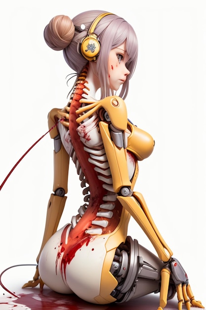 Un squelette féminin avec une colonne vertébrale dans le dos