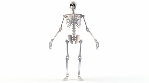 Photo squelette isolé sur fond blanc